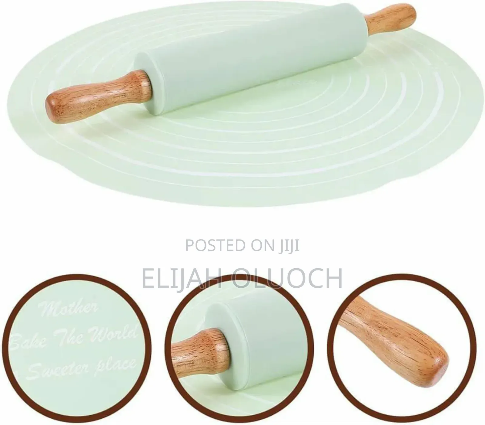 Silicone Baking Mat With Rolling Pin Set