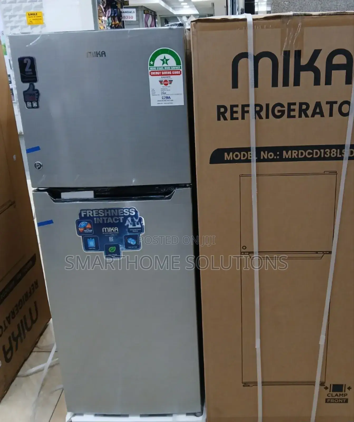 Mika Double Door 138litres Great Silver Refrigerator