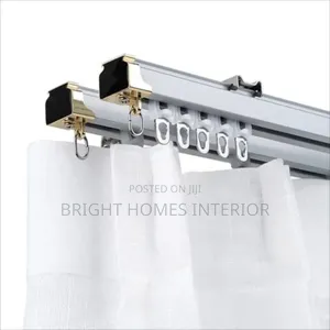 White Double Form Single Track Curtain Rail Available