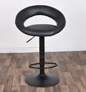 Office Stool:Upholstered Black Leather Barstyle Office Chair