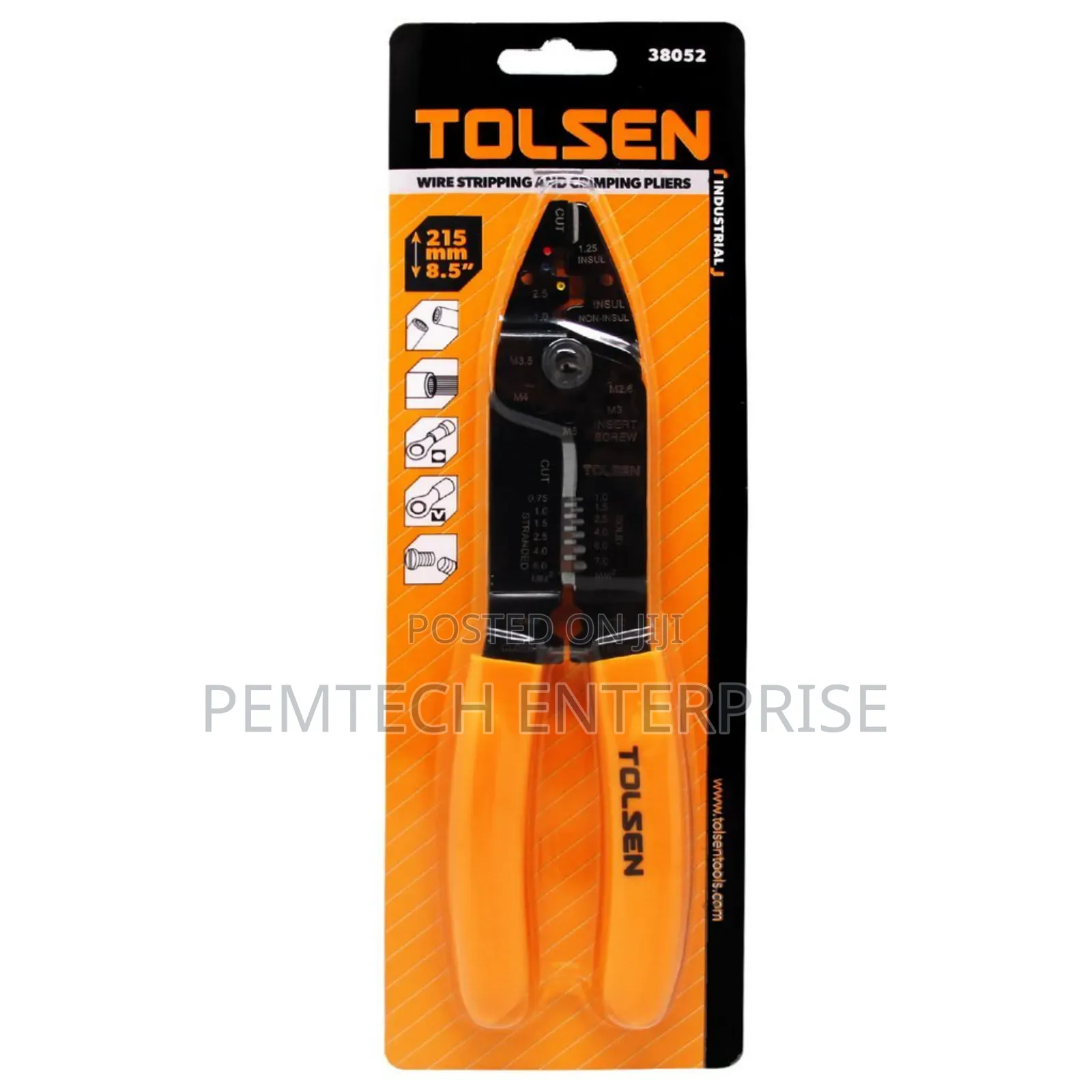 Tolsen 38052 Multi-Function Wire Stripper 215mm