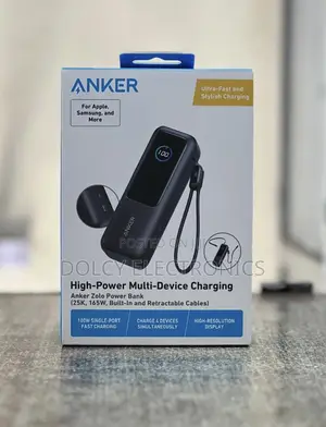 Anker Zolo Power Bank (25,000mah, 165w, Retractable Cables)