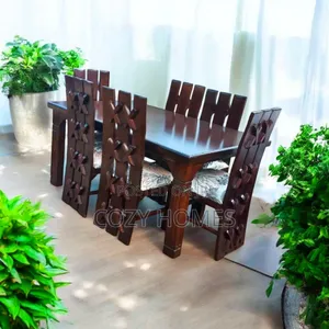 Dining Set, a Rare Six(6) Seater Dining Set, Brown
