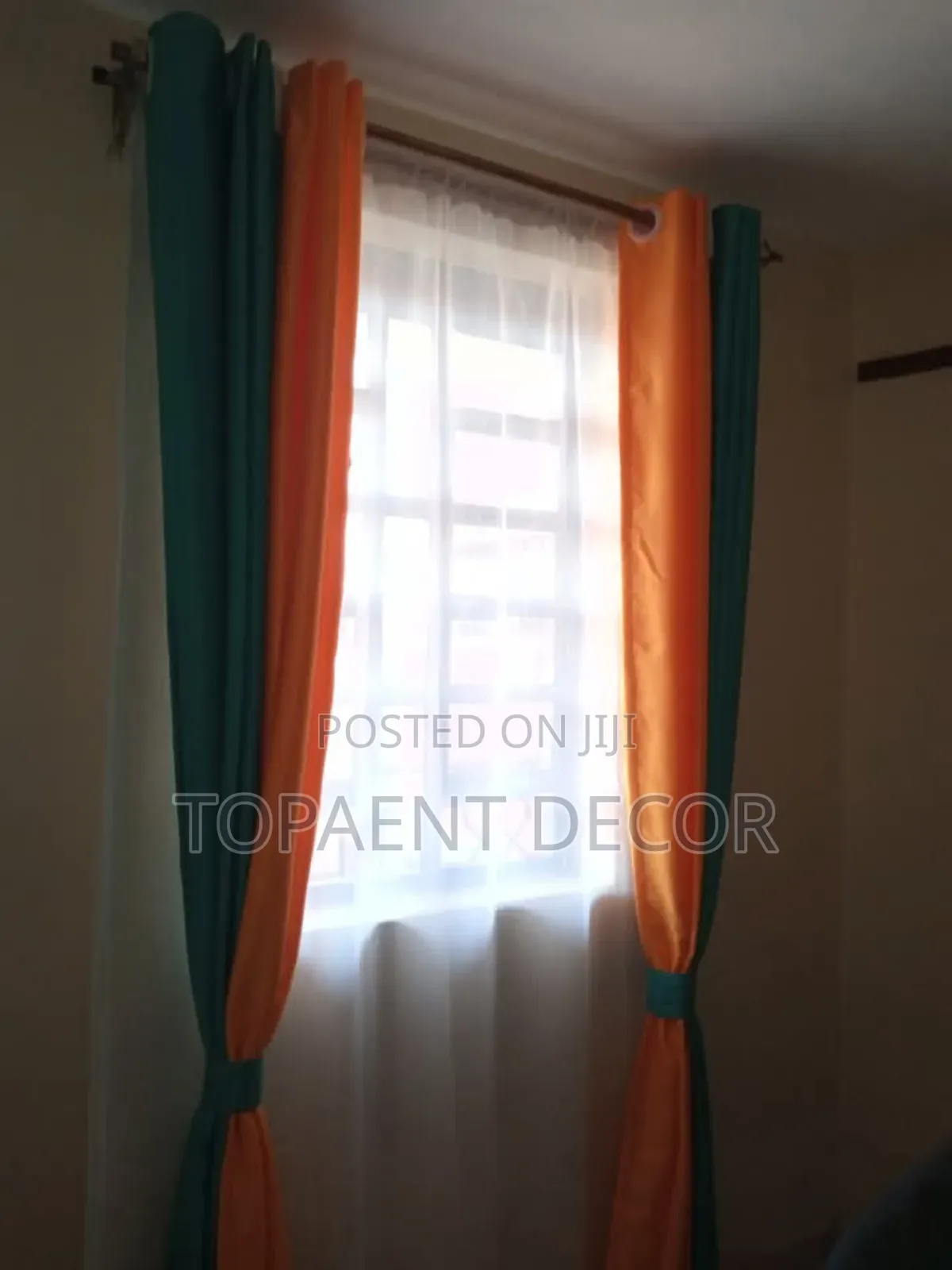 Yellow and Green Thermal Insulated Soft Plain Curtains