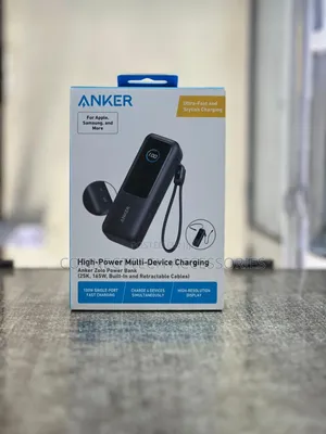 Anker Zolo Powerbank 25,000mah,165w, With Retractable Cable
