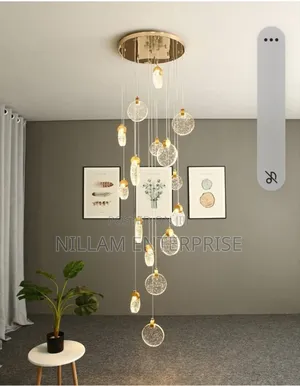 *Round Bubble Crystal Staircase Lights