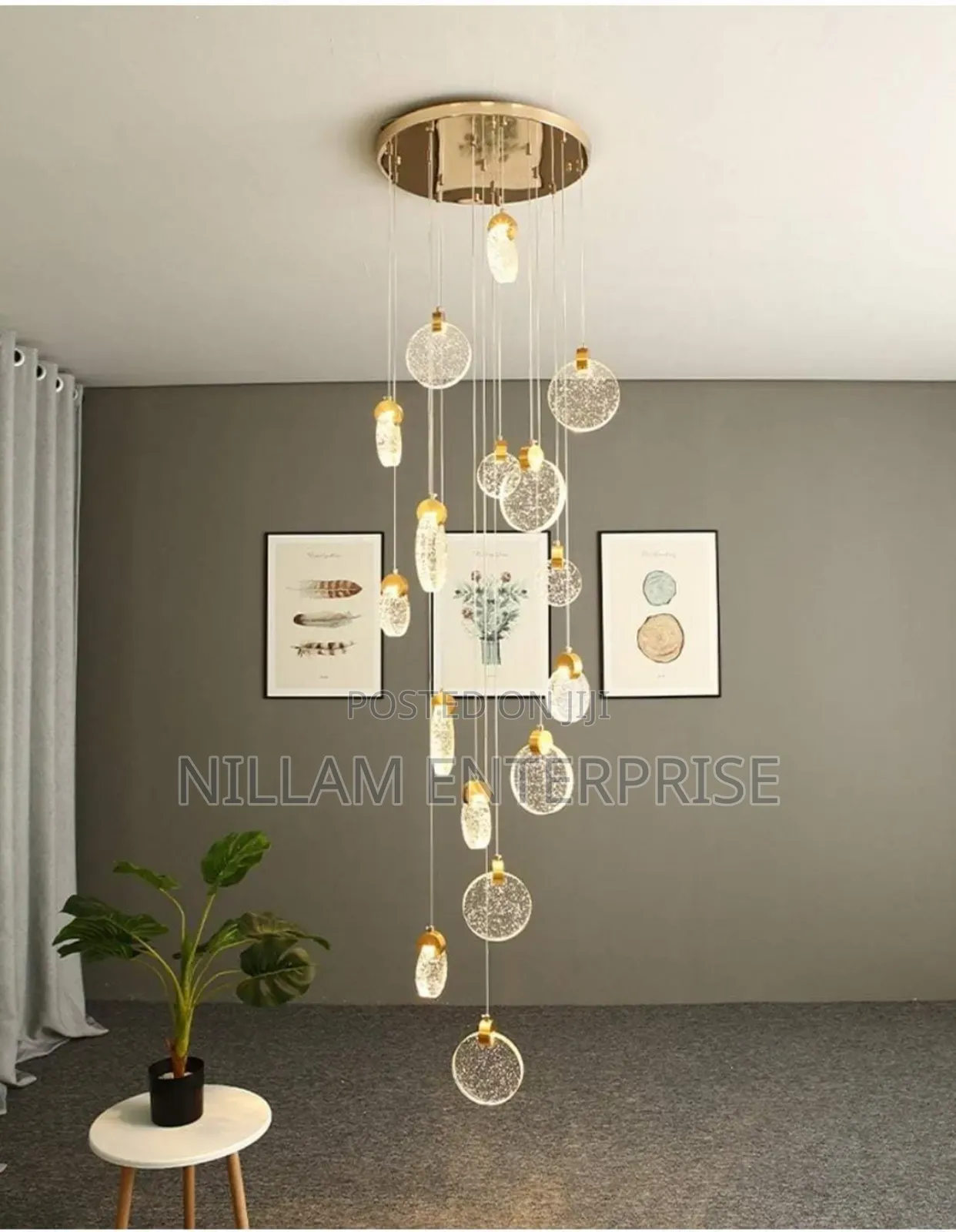 *Round Bubble Crystal Staircase Lights