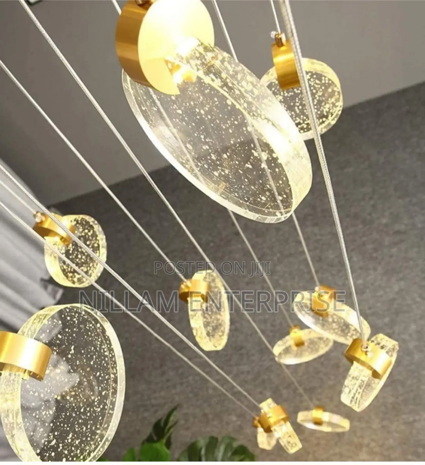 *Round Bubble Crystal Staircase Lights