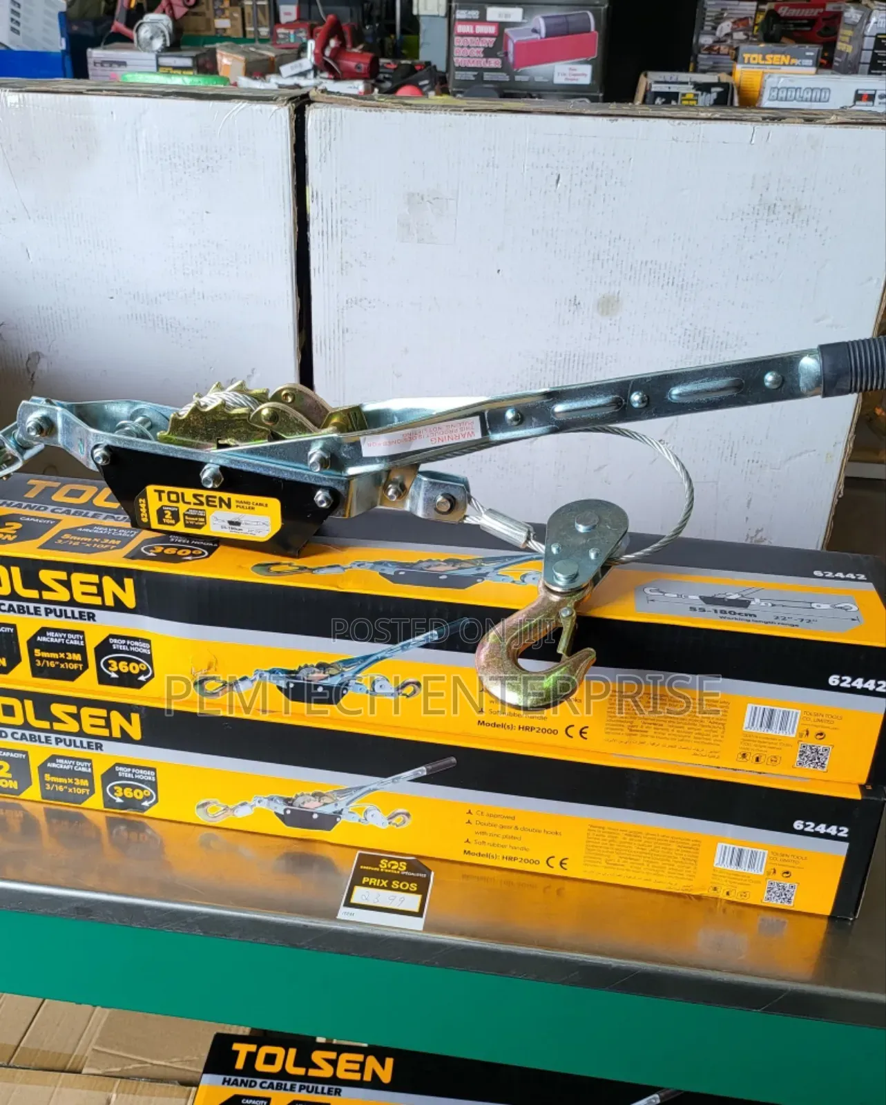 Tolsen,Hand Cable Puller,62442,2 Ton,5mm Х 3m