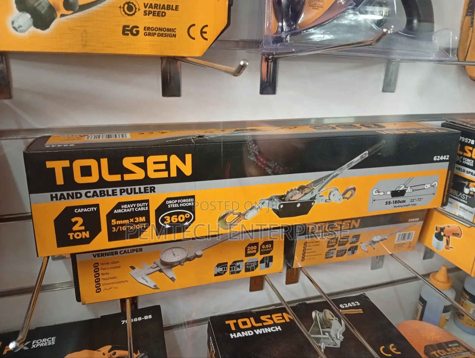 Tolsen,Hand Cable Puller,62442,2 Ton,5mm Х 3m