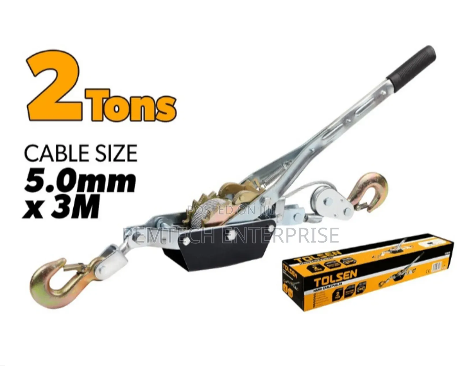 Tolsen,Hand Cable Puller,62442,2 Ton,5mm Х 3m