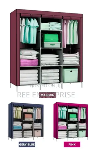 3-Column Portable Metallic Wardrobe