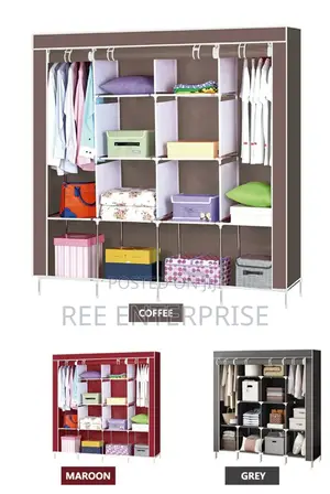 4-Column Portable Metallic Wardrobe