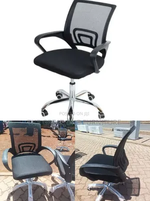Black Adjustable Swivel Mesh Office Chair Ig5td