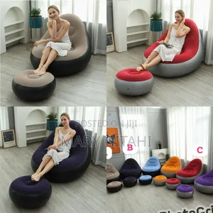 Inflatable Seat With Foot Rest Free Pump (2pcs Sets)*