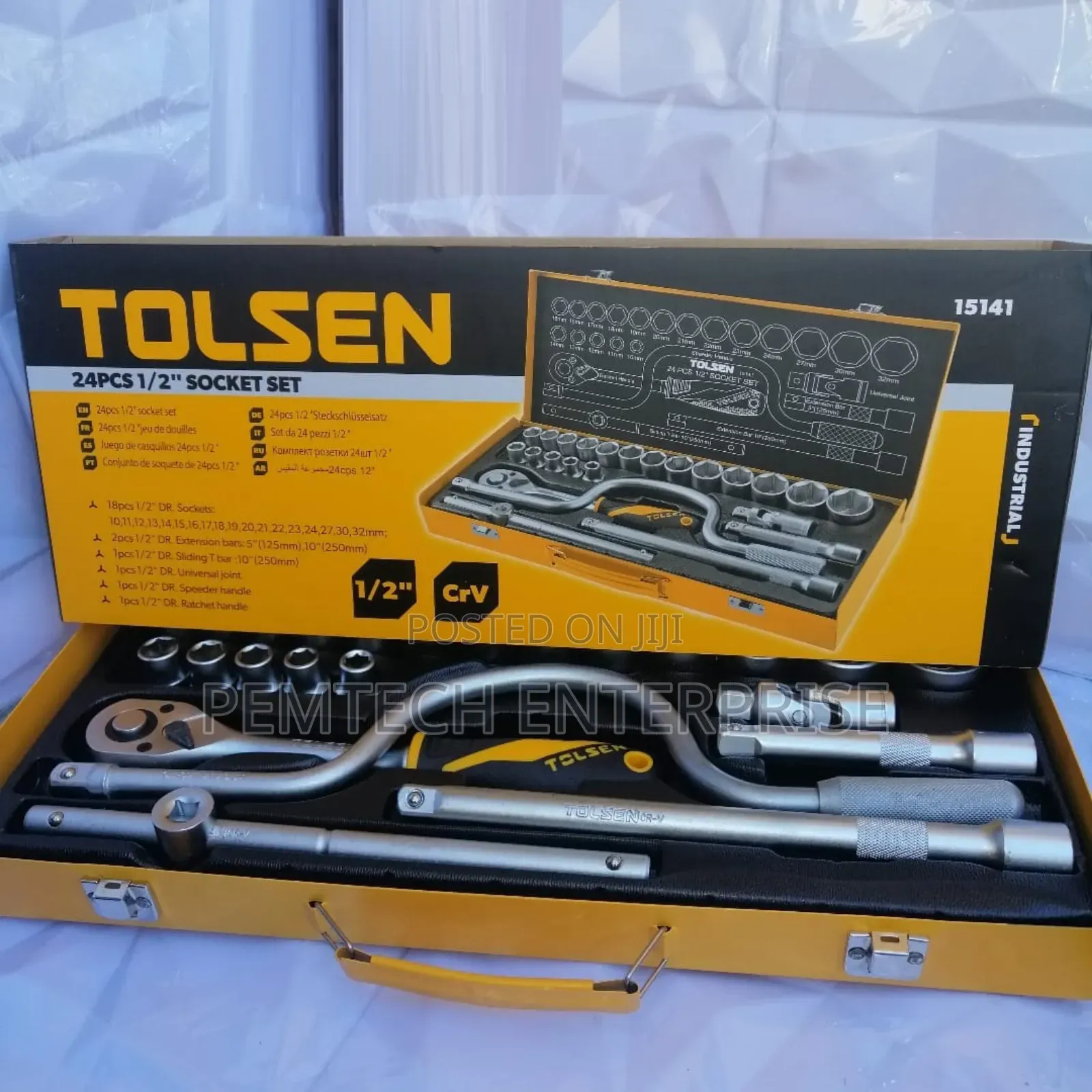 Tolsen 15141 24-Piece 1/2" Socket Set