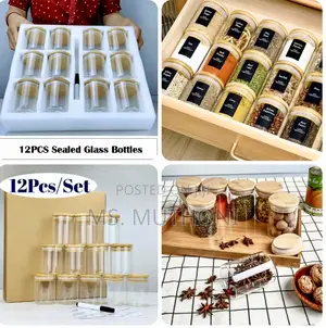 6 PCS 12 PCS Sets 200 Ml Glass Spice Jars