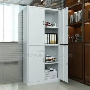 Cabinets:4-Door Secure Metal Storage Locker for Office Use