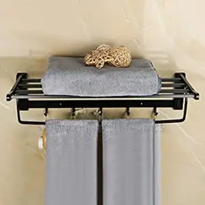 Black Metallic Bathroom Towel Rack