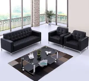 Office Sofa:5-Seater Steel Base Executive Office Sofa Set