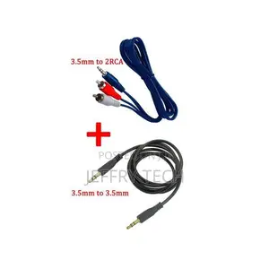 2pcs 3.5mm 2xrca Auxilliary Audio Cables Stereo Car DVD