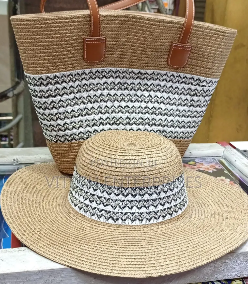 Straw Bag Comes With a Matching Hat.