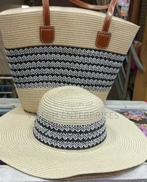 Straw Bag Comes With a Matching Hat.