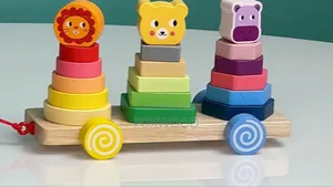 Wooden Montessori 3 in 1 Stacker With Wheels