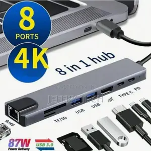 8-in-1 Type-C Docking Station With Sd/ Card Reader Ethernet