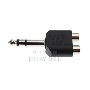 5pcs 6.5mm Male to Dual Rca Female Splitter Av Audio Adapter