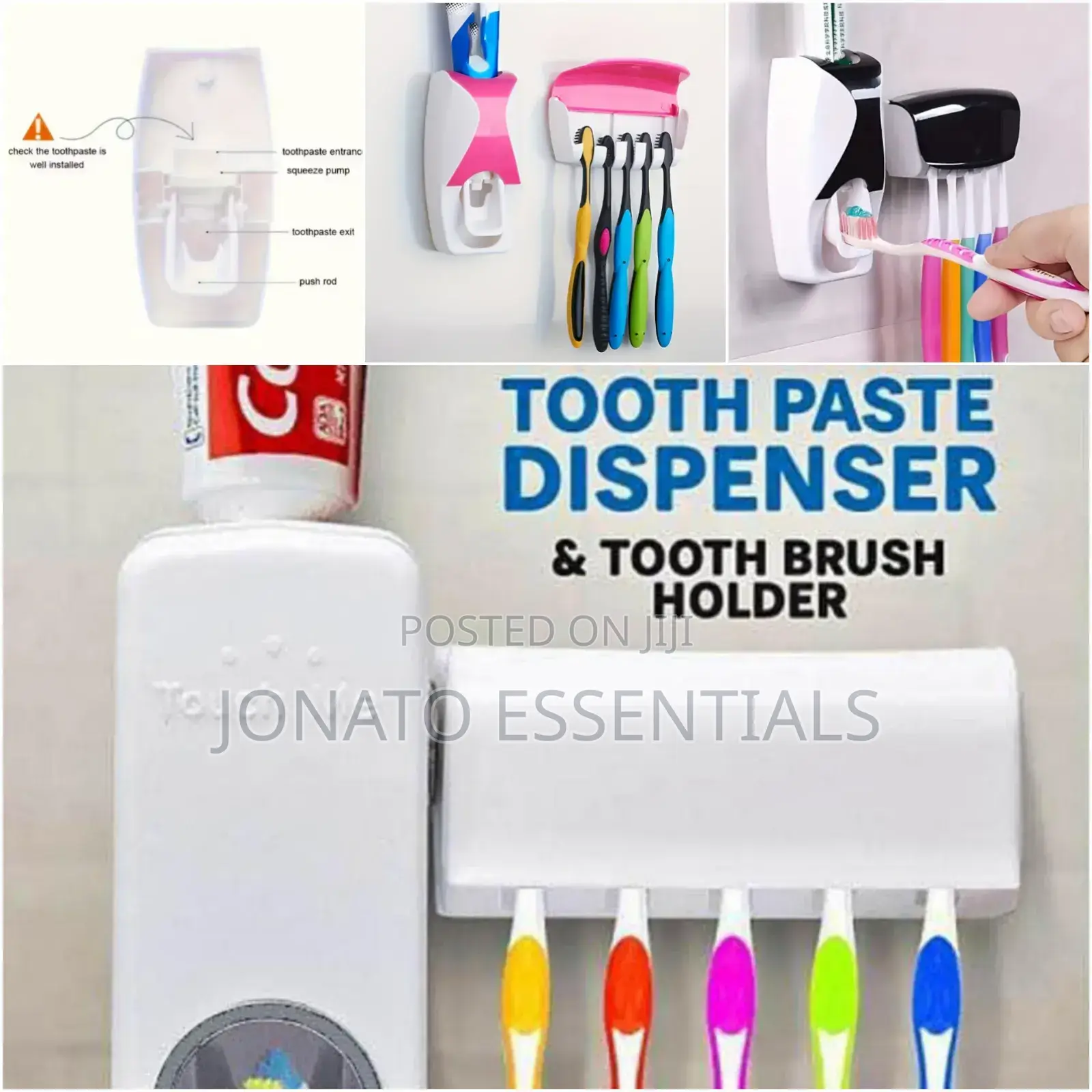 Automatic Toothpaste Dispenser With Toothbrush Holder Set