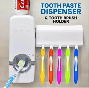 Automatic Toothpaste Dispenser With Toothbrush Holder Set