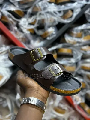 Quality Leather Open Slide Shoes 38-45