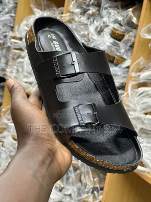 Quality Leather Open Slide Shoes 38-45