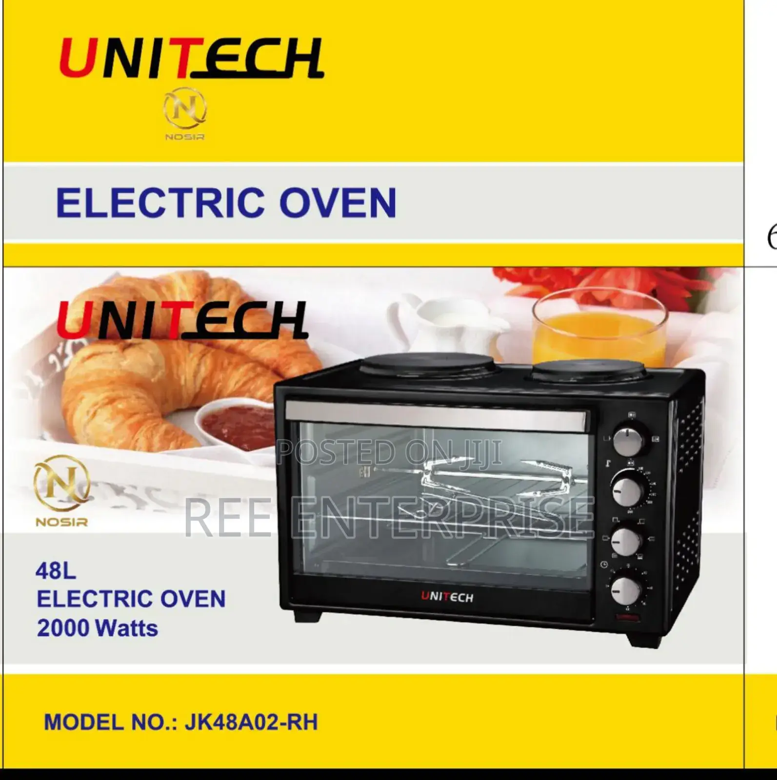 48 Litres Unitech Oven With Double Plate Cooker