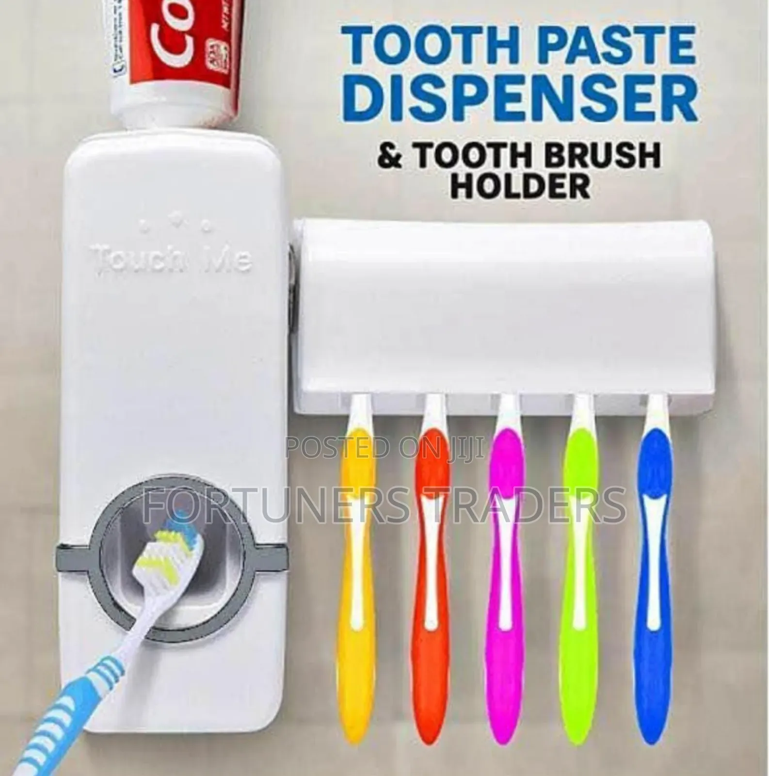 Toothpaste Dispenser With an Attached Toothbrush Holder