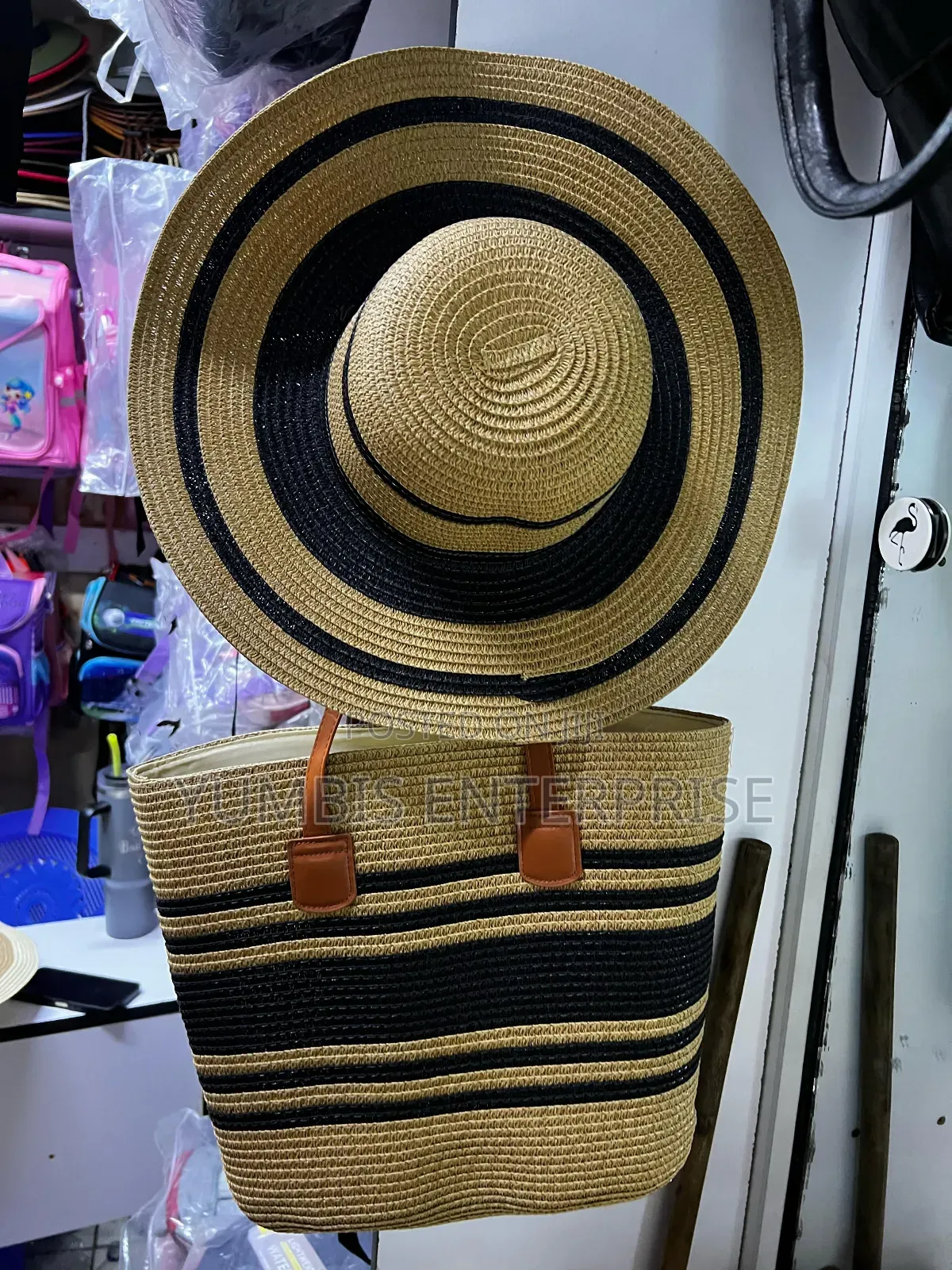 Black/Brown  Summer Bags++Hat Set 2000