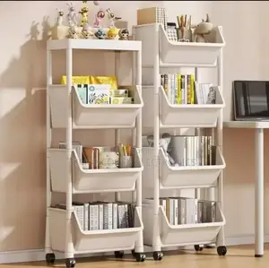 Trolley Bookshelf Storage Organizer Cabinet
