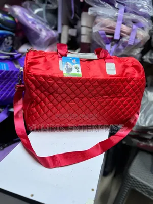 Red Rose Gold Quilted Duffle//Travelling Bags at 1400