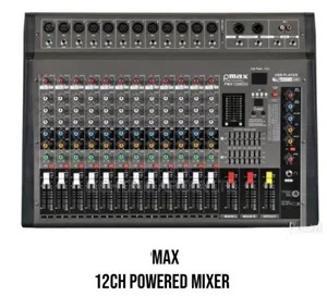 12 Channels Max Powered Mixer + Usb/Bluetooth Made in Japan