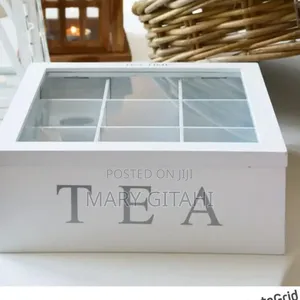 Wooden 9 Grids Tea Box Tea Bags Container Storage Box Cases