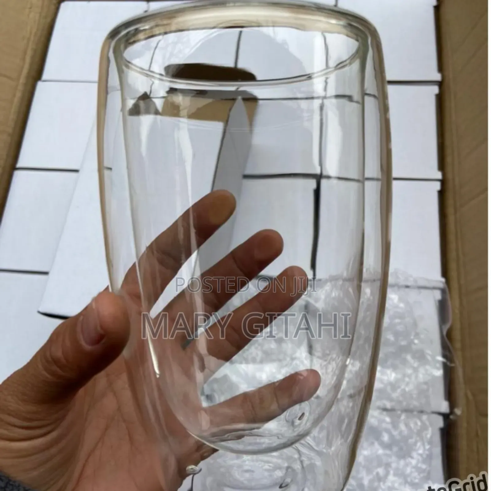 Double Wall Glass Cup. Capacity 450mls