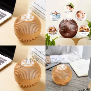200ml Wood Grain Round Shape Air Humidifier Usb