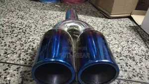 Exhaust Tip Double Outlet Blue