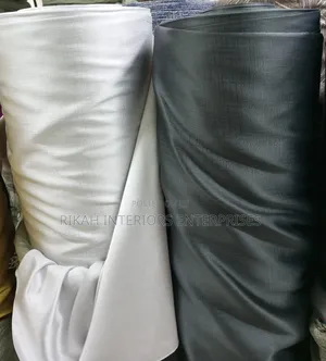 Grey and Off-White Black Out Curtains