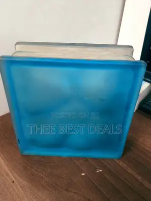 Acid Blue Cloudy Glass Blocks