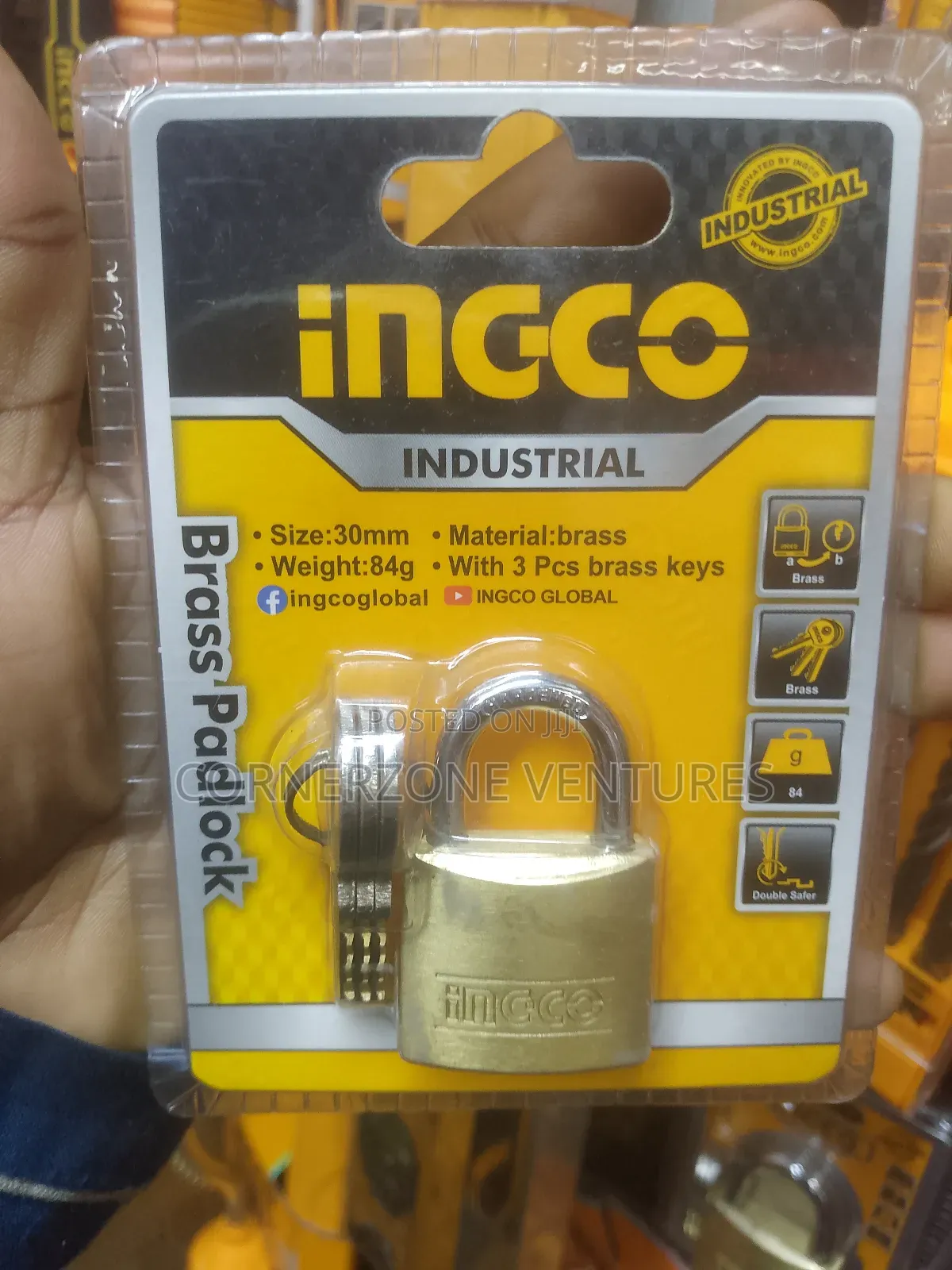 Ingco 30mm Brass Padlock