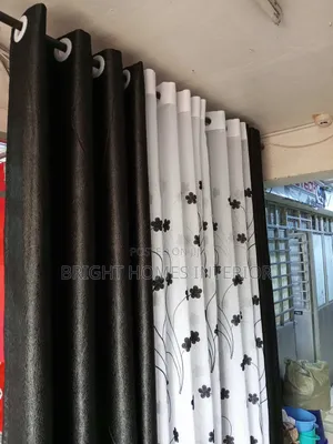 Black in Color Curtain and Matching Sheers Available