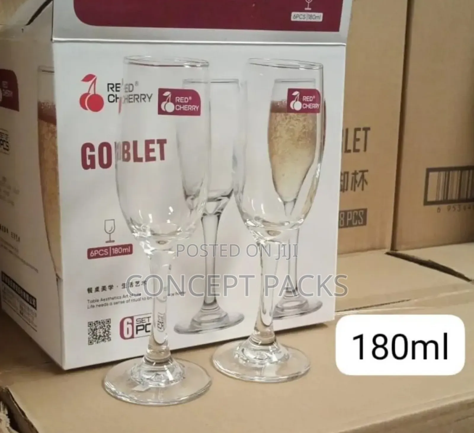 6pcs Redberry 180ml Wine Glasses
