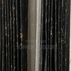 Velvet Black With Gold Specs Glamorous Fine Window Curtains